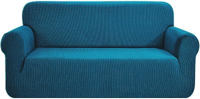 SAMSTEX 3 Seater Sofa Cover Teal 1-Piece Stretch Slipcover