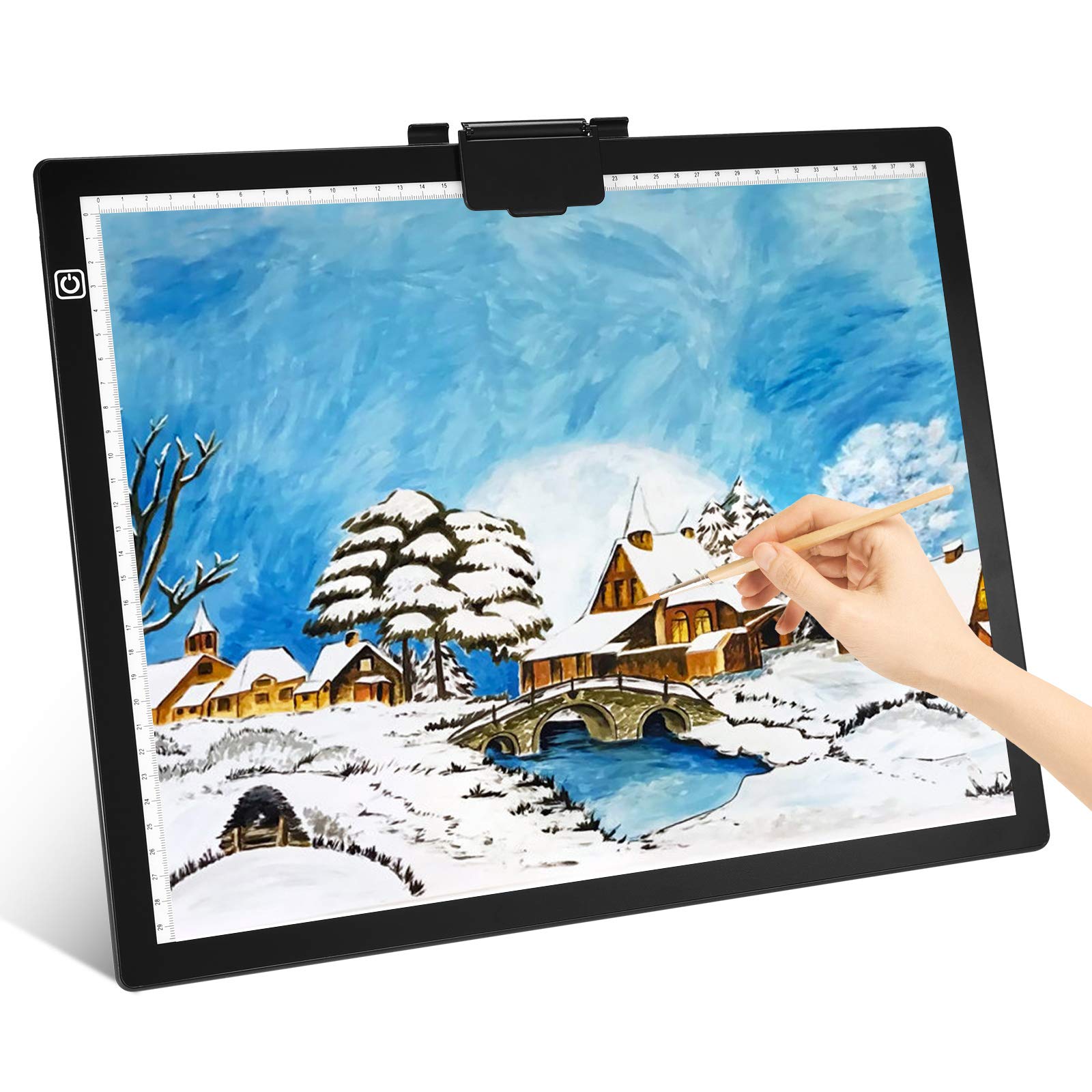 A3 Tracing Light Box Large Drawing Pad, Ultra-Thin LED Tracer Copy Board with Magnet Clip, Stepless Dimming & 6-Level Brightness Touch Control for Artists Animation Calligraphy Sketching Tattoo Design