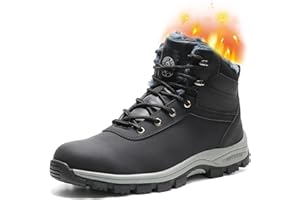 ANGRYRAM Winter Steel Toe Boots for Men Snow Work Boots Slip Resistant Safety Shoes Indestructible Industrial Construction Working Boots Warm Cozy