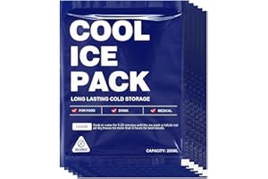 FROSTIRIS Food Ice Packs for Coolers, 24H Cooling Leakproof | Frozen Food Shipping & Lunch Boxes Reusable Cold Packs | Slim Long-Lasting Gel Freezer Packs Coolers Accessories for Beach, Travel, Camping