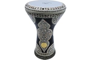 New! Gawharet El Fan Classic 17" Mother of Pearl Darbuka Drum Percussion (Black Canyon)