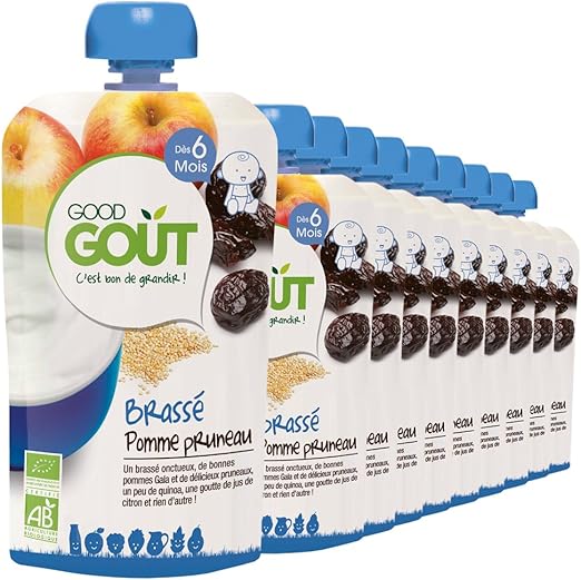 Good Gout Bio Brasse Pomme Pruneau Dessert Lacte Des 6 Mois 90 G Pack De 10 Amazon Fr Epicerie