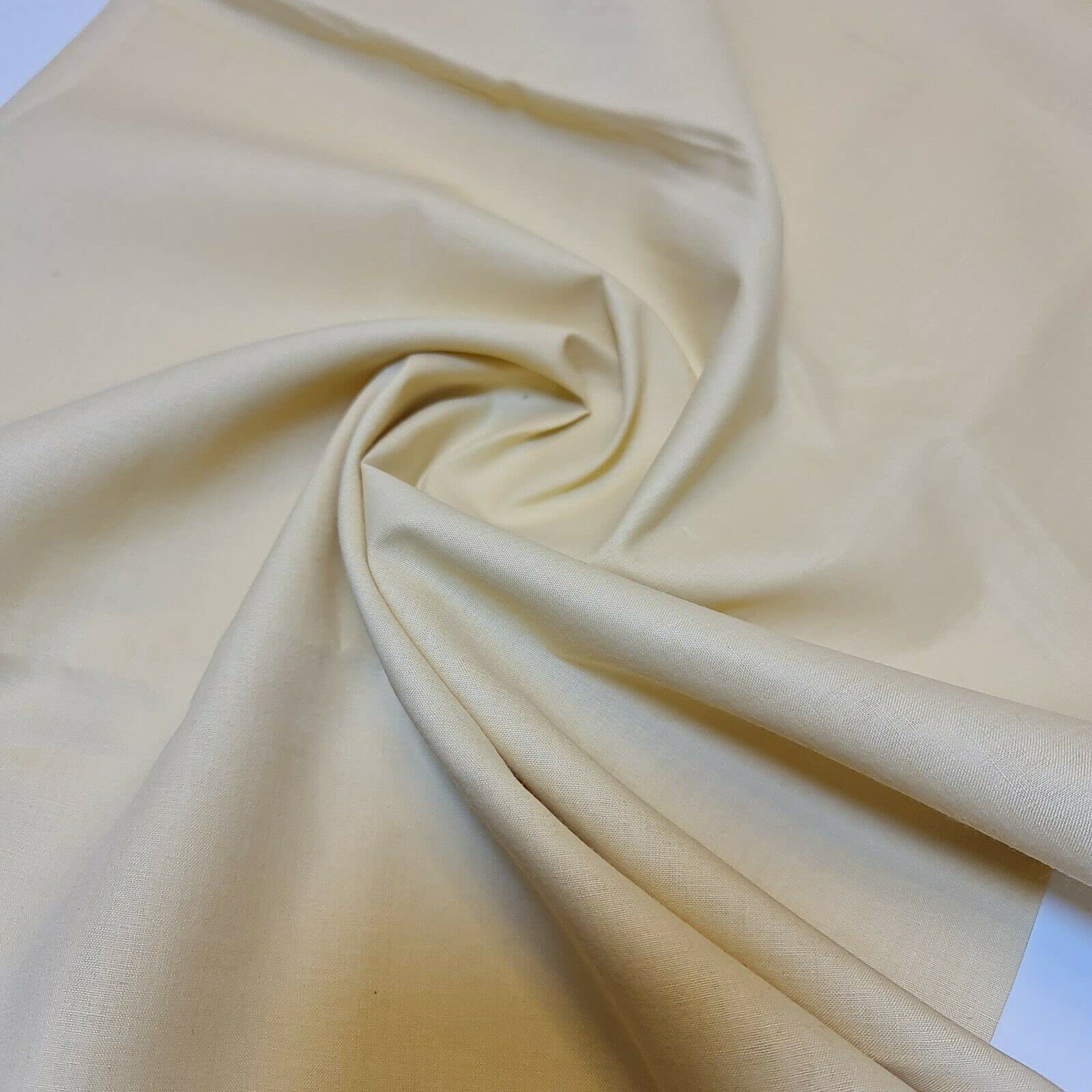 *Clearance* 100% Cotton Lawn Soft Dress Craft Material Drape Fabric by Meter (5 Meter, Beige Gold)