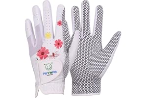 PaYaPa in NEW YORK, GH Women's Leather Golf Gloves One Pair (Flower Printed Both Hands)