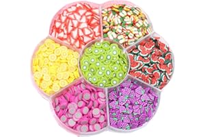 WERPOWER 3D Fruit Slices for Nail Art Decorations Supplies Slime Slices (7 Fruit Style)