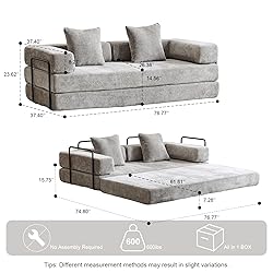 Convertible Sleeper Sofa Bed, Compression Folding