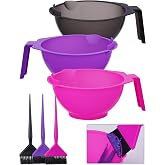 NiHome Hair Dye Brush Bowl Set, Color Mixing Bowls for Hairstylist, 3 Pack | Color Bowls With Fine Teeth For Brush Cleaning, Salon Supplies Essentials, Lightweight &amp; Reusable