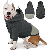 Nanaki Dog Hoodies for Large Dogs with Pocket, Long Sleeves Fleece Pullover, Adjustable Half-Zip Collar Large Sweatshirt Hooded, Soft Cozy Hoodie Fleece Lining, Dobermann Clothes for Winter Grey 3XL