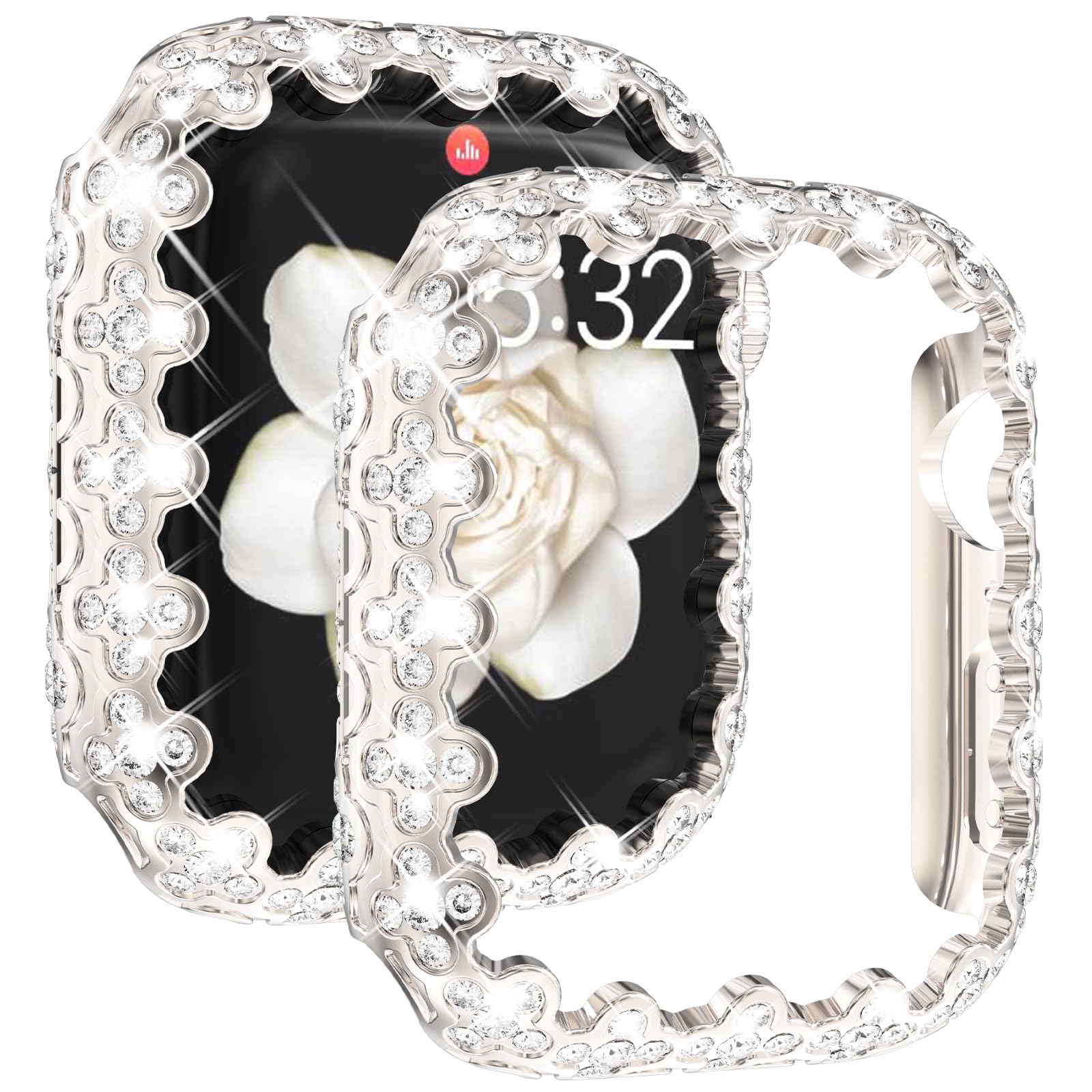 Fullife Bling Case Compatible with Apple Watch 46mm Series 11/10 without Screen Protector for Women,Overall Protective Cases Diamond Cover for iWatch 46mm,Starlight