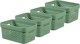 Curver Infinity Dots Set of 4 Rectangular Storage Boxes 4.5L Green