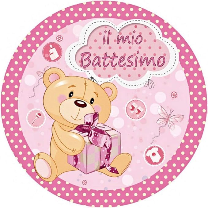 Cialda Per Torta Il Mio Battesimo Bambina Lei Decorazione Alimentare Senza Glutine Personalizzazione Grafica Inclusa Topper Cake Design Formato Rotondo Img 18 Ostia Cm Amazon It Alimentari E Cura Della Casa