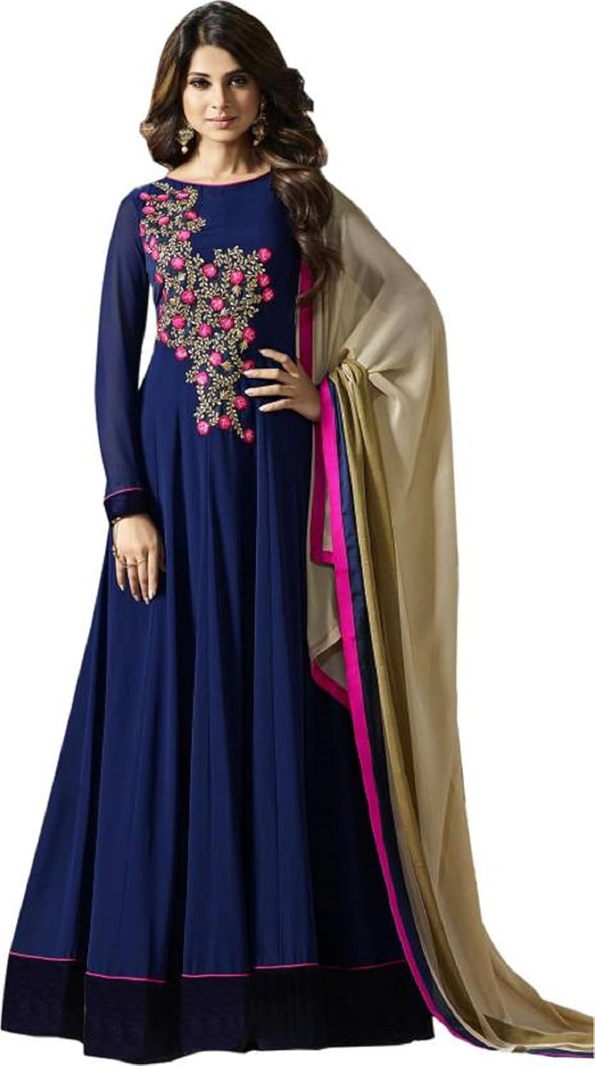 dream up fashion anarkali gown (blue)