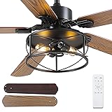 Farmhouse Ceiling Fan with Light and