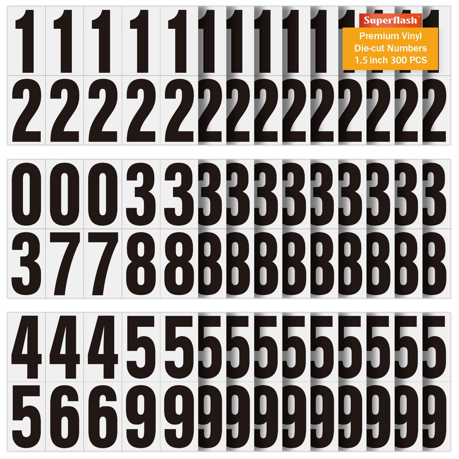 1.5 inch Self Adhesive Numbers for Mailbox, House