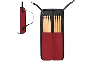 Amazing Fair Drumstick Bag, Small Drumstick Storage Case, Hanging Drumstick Rack Bag (Red)