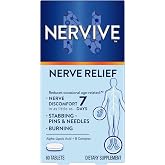 Nervive Nerve Relief, Occasional Nerve Discomfort II, Nerve Relief, Starts Working in 7 Days, Stabbing, Burning, Alpha Lipoic Acid, B Vitamins, Turmeric, Ginger, Supplement, 60 Tablets