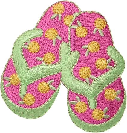 embroidered flip flops