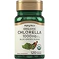 Piping Rock Chlorella | 1000mg | 120 Tablets | Blue-Green Algae | Broken Cell Wall Organic | Non-GMO, Gluten Free Supplement