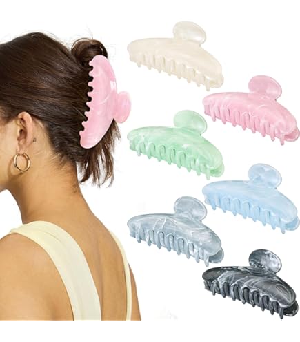 8 Acrylic Hair Claw Clips for Women Non Slip Strong Hold Thick Thin Hair Bulk Amazon.com : Yuxung 8 Pcs Large Acrylic Hair Claw Clips for  main image 3