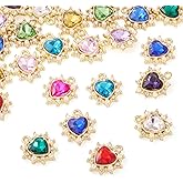 Cheriswelry Heart Rhinestone Pendant Crystal Rhinestone Dangle Earring Charms Heart Necklace Pendants Cute Faceted Hang Ornament for DIY Craft Bracelet Jewelry Making