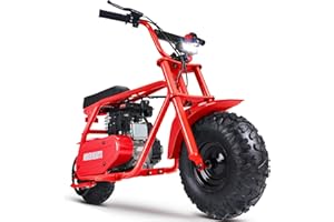 SUNDERWELL Mini Dirt Bike, Gas Bike with LED Headlight, 99cc 4 Stroke Gas Powered Minibike Up to 25MPH, Pull Start, Weight Support 200lb, Trail Motorcycle for 13+