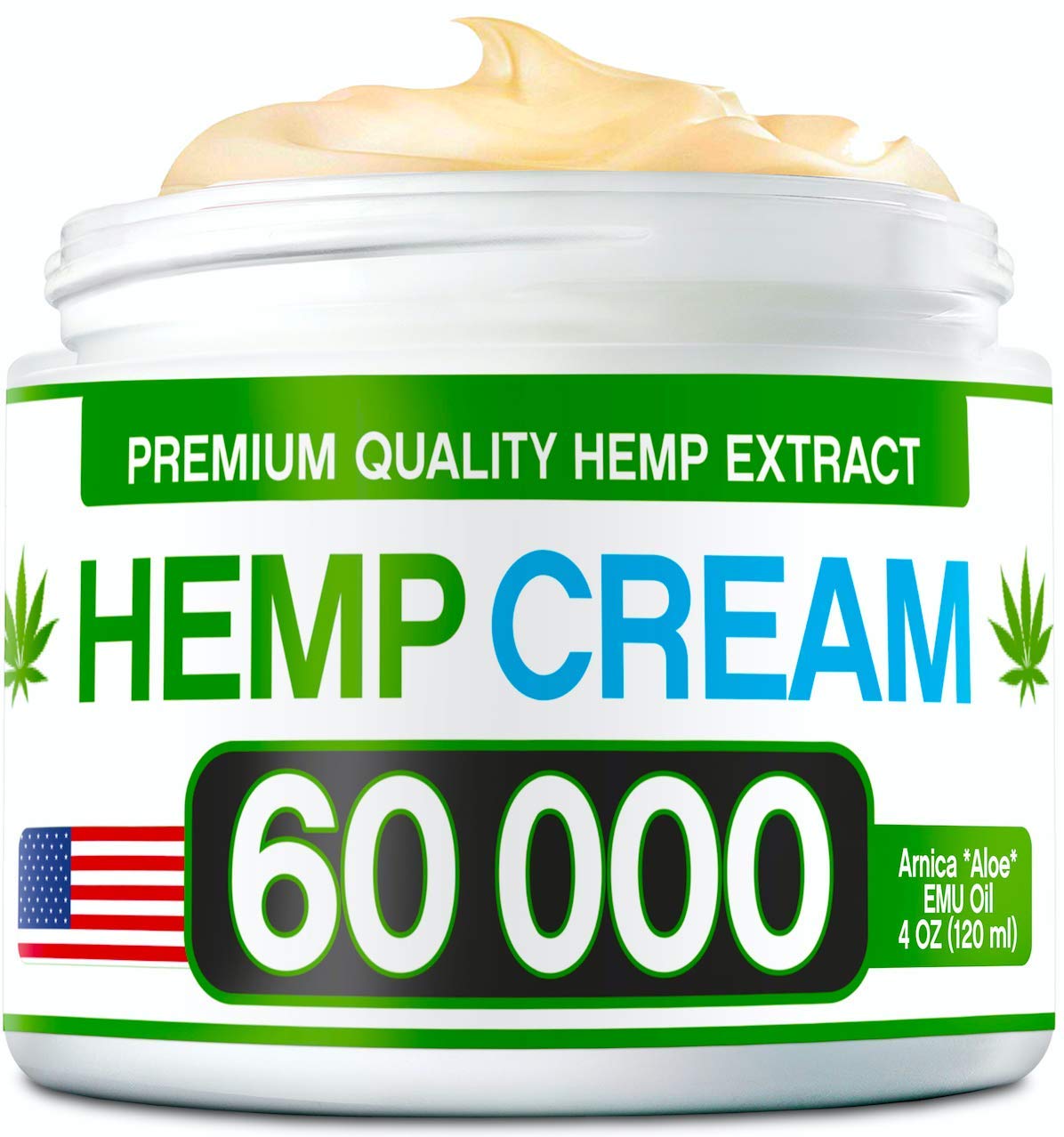 Hemp Pain Relief Cream 60 000 MG Natural Extract Relieves No