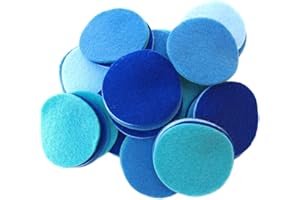 Playfully Ever After Blue, Light Blue, Militia Blue & Turquoise Craft Felt Circles (2 Inch - 58pc)