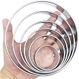 Doczen Large Round Cookie Cutter 6 PCS (2, 3, 3.5, 4, 5, 6 Inch) Set, 6-Piece Stainless Steel Biscuit Cutters, Heavy Duty Met