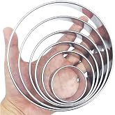 Doczen Large Round Cookie Cutter 6 PCS (2, 3, 3.5, 4, 5, 6 Inch) Set, 6-Piece Stainless Steel Biscuit Cutters, Heavy Duty Met