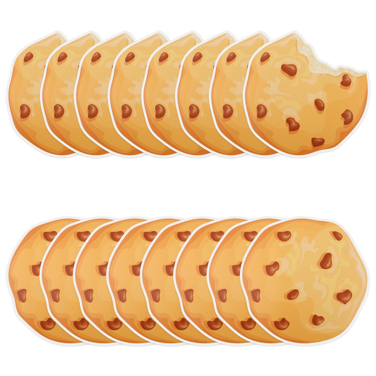16pcs Large Cookie Stickers, 20cm/7.87in Removable Floor & Wall Chocolate Chip Cookie Stickers for Kids Birthday Baby Shower Decoration