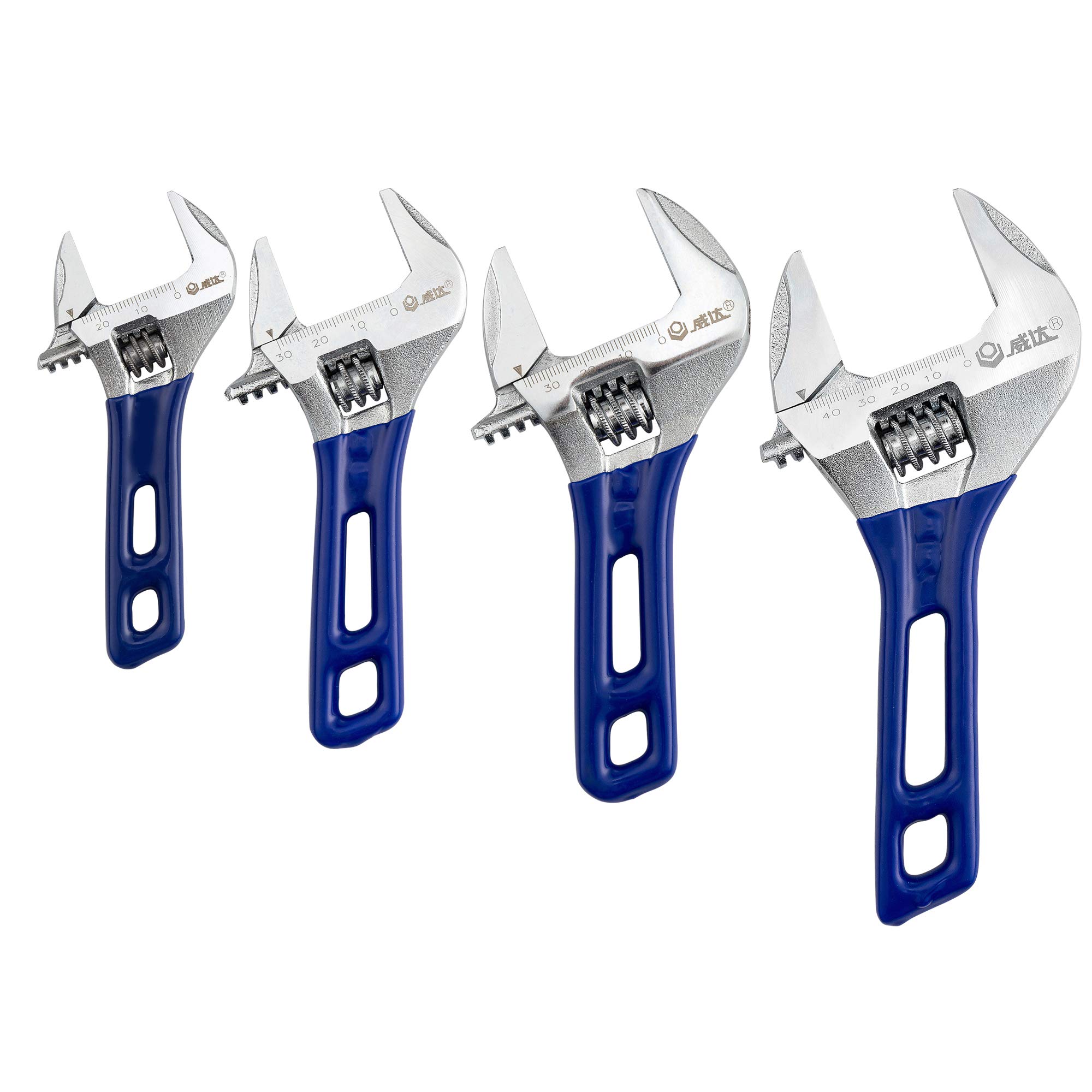 1 Piece Stubby Adjustable Wrench Spanner with Wide Mouth,Short Handle Monkey Wrench 8 inch