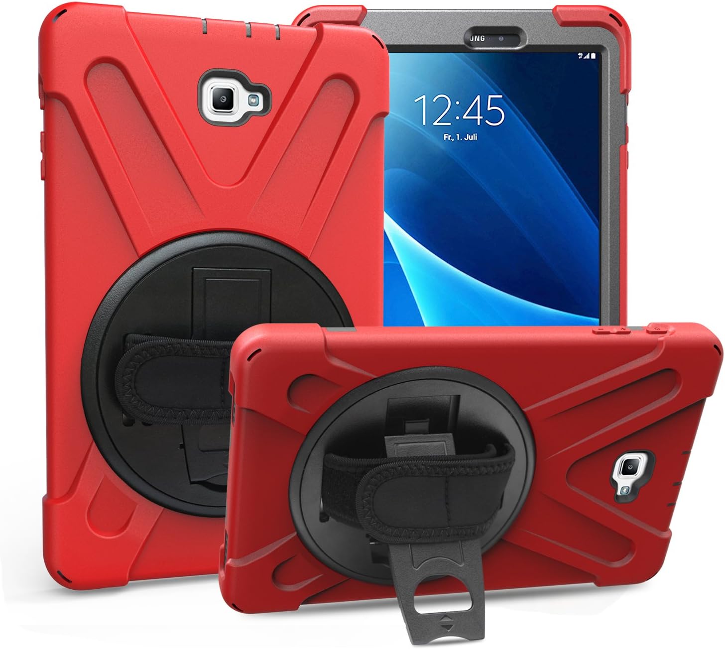 Gerutek for Samsung Galaxy Tab A6 10.1 2016 Case, SM T580/T585 Case Shockproof with 360 Rotating Stand