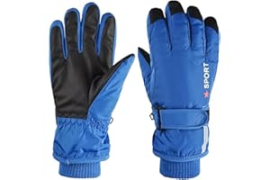 UTOWO Kids Winter Snow Ski Mittens Water-Repellent Outdoor Sports Waterproof Windproof Gloves for 5-10Y