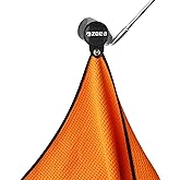 ZOEA Magnetic Towel, Magnetic Clip for Golf Towel, Microfiber Fabric Waffle Pattern Towels Industrial Strength Magnet for Strong Hold to Golf Carts or Clubs (1, Orange)
