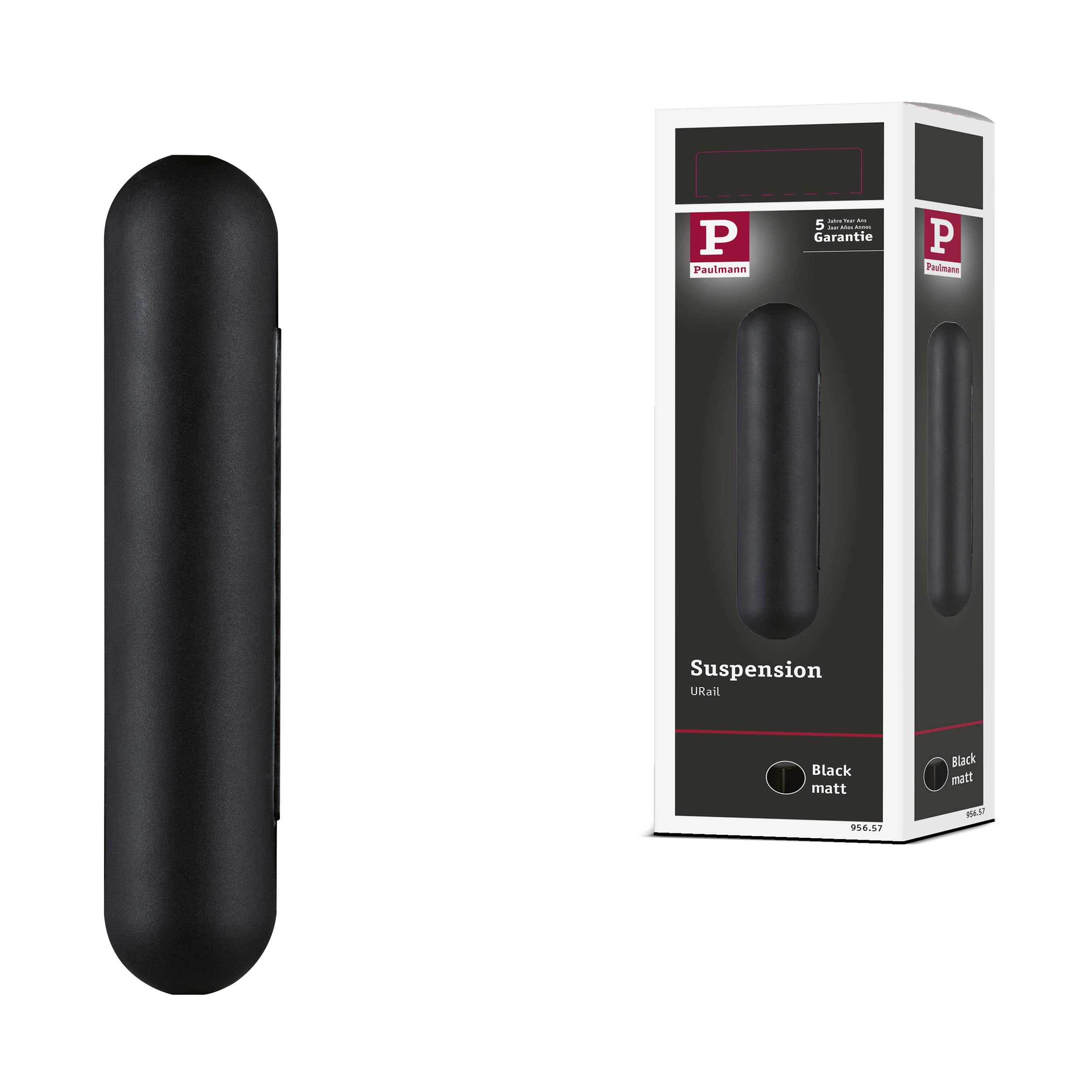 Paulmann 95657 URail Pendant Adapter Length-Adjustable Black matt Rail System