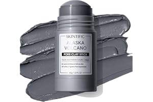 SKINTIFIC Deep Pore Cleansing Blackhead Remover Face Mask Stick, Mud Mask with Natural Alaska Volcano Clay, Gentle Exfoliating, Smoothing Skin, Non-Drying, Skincare Facial Mask