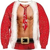 UNICOMIDEA Ugly Christmas Sweater Men Long Sleeve Women Xmas Sweatershirt Pullover