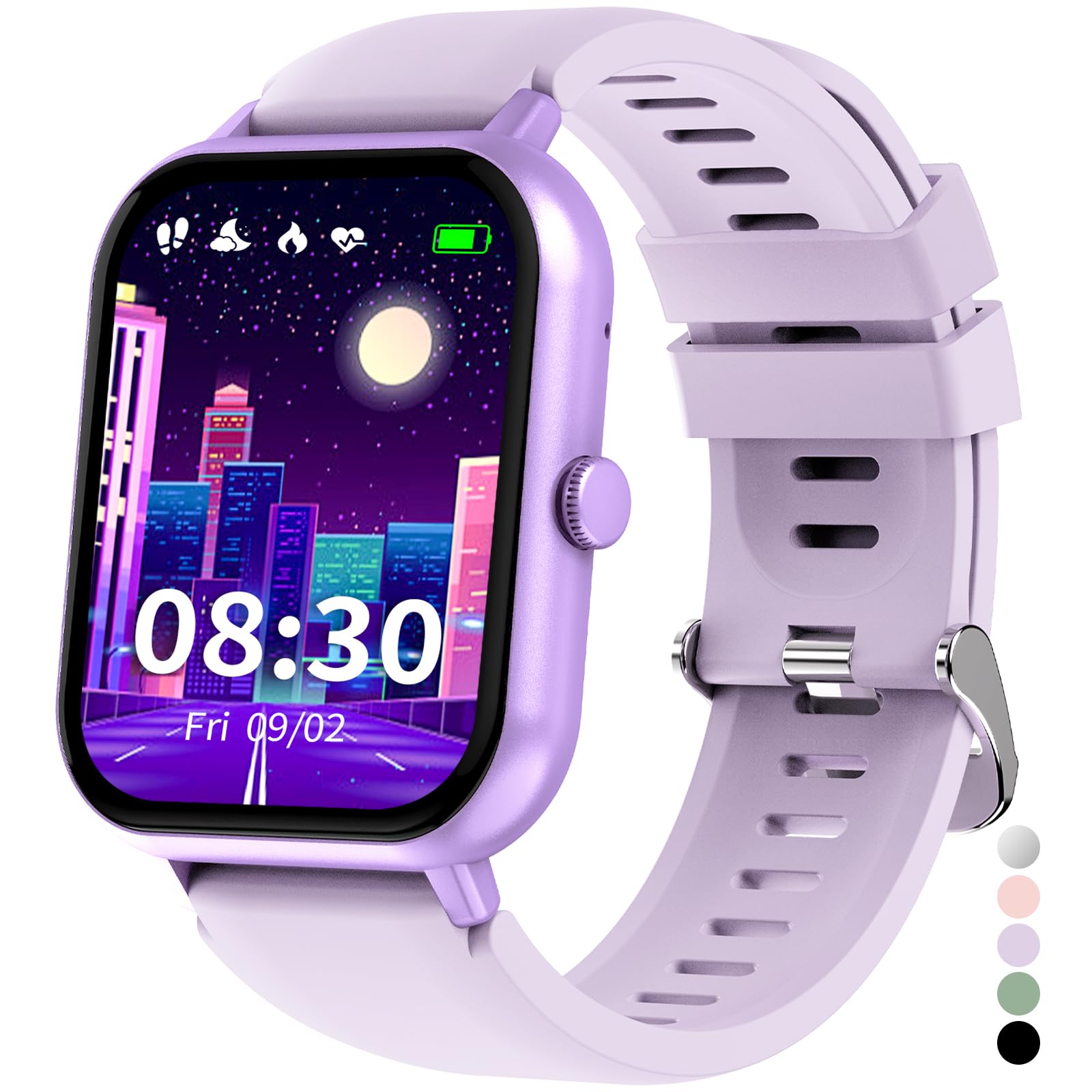 JUBUNRER Kids Smart Watch for Girls Boys Watches Phone Bluetooth Call Heart Rate Sleep Pedometer Step Counter Sport Game Fitness Activity Trackers Calculator Teenage Gifts 3+ Year Old for IOS Android