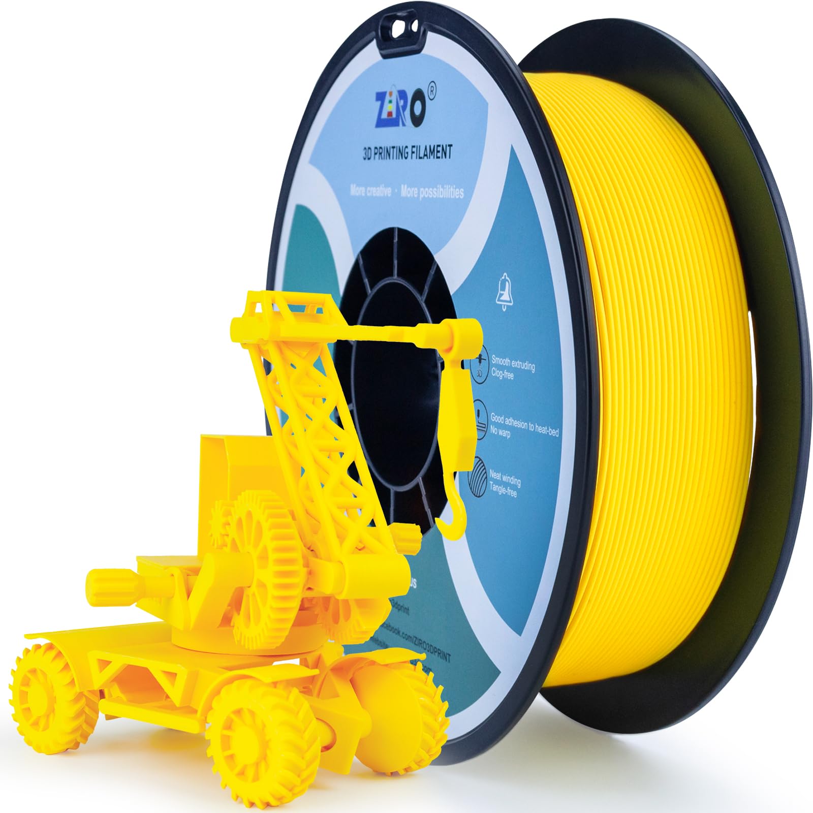 ZIRO Matte PLA Filament 1.75mm, 1KG 3D Printer Filament, High Toughness PLA, Dimensional Accuracy +/- 0.03mm, Matte Yellow