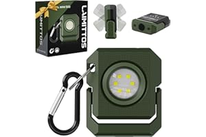 LAIMITTOS Mini Rechargeable LED Work Light, 550 Lumens Magnetic Flashlight Keychain Lights with Rotatable & Magnet Base Portable Mechanic Light for Car Repairing Outdoors Camping