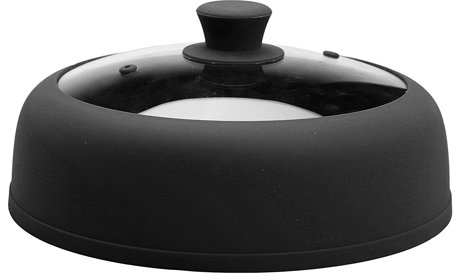 Bezrat Vented, Silicone and Glass Microwave Plate Cover for Food