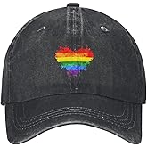 Rainbow Heart Baseball Cap LGBT Gay Pride Adjustable Cotton Trucker Hat