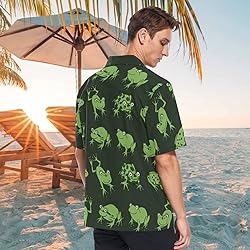 visesunny Hawaiian Shirt for Men Funny Frog Animal