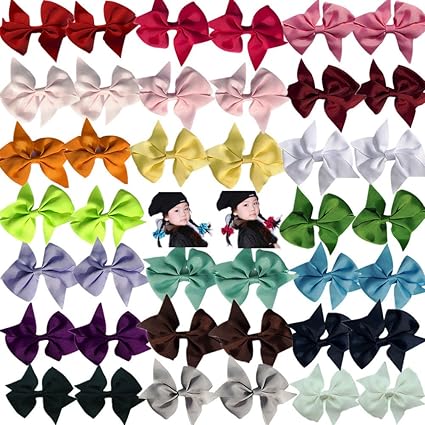 40pcs 3 5 Inches Girls Kids Children Baby Hair Bows Alligator Hair