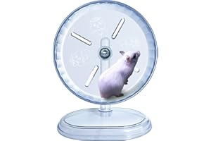 lazYYzal Silent Hamster Wheel, Super-Silent Hamster Exercise Wheels Accessories, Quiet Running Wheels, Adjustable Stand for Hamsters Mice Or Other Small Animals (White, Ф 7 inch)