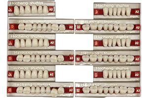 JREHOOR 84 Pcs False Teeth Dental Complete Acrylic Resin Denture Teeth, 3 Sets Whole Teeth Synthetic Polymer Denture Tooth, 23 Shade A2 Upper + Lower Dental Materials for Replacement, DIY or Halloween