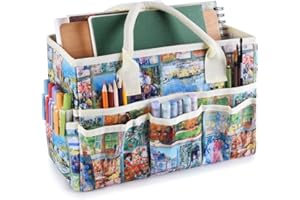 E-WEICHEN Craft Organizer Tote Bag Art Storage Caddy with Multiple Pockets Storage Containers for Art,Craft,and Office Supplies Storage Hassam
