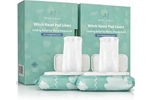 Mama & Wish ® Witch Hazel Pad Liners for Postpartum Care (24 Count) | Full-Length Cooling Perineal Pads | Ice Pads Liner | Po