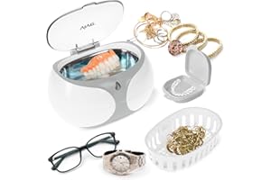 Vive Ultrasonic Cleaner - Retainer, Denture & Jewelry Cleaner - Glasses & Dental Sonic Cleaner Machine - UV Portable Cleaner, Denture Cleaning Kit for Ring, Chain, Coin, Watch, Eyeglass & Mouth Guard