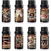 Christmas Essential Oils Set | 8 Pcs Xmas Essential Oils for Diffusers for Home, Fragrance Oil for Candle, Aromatherapy Gift Set for Women & Men
